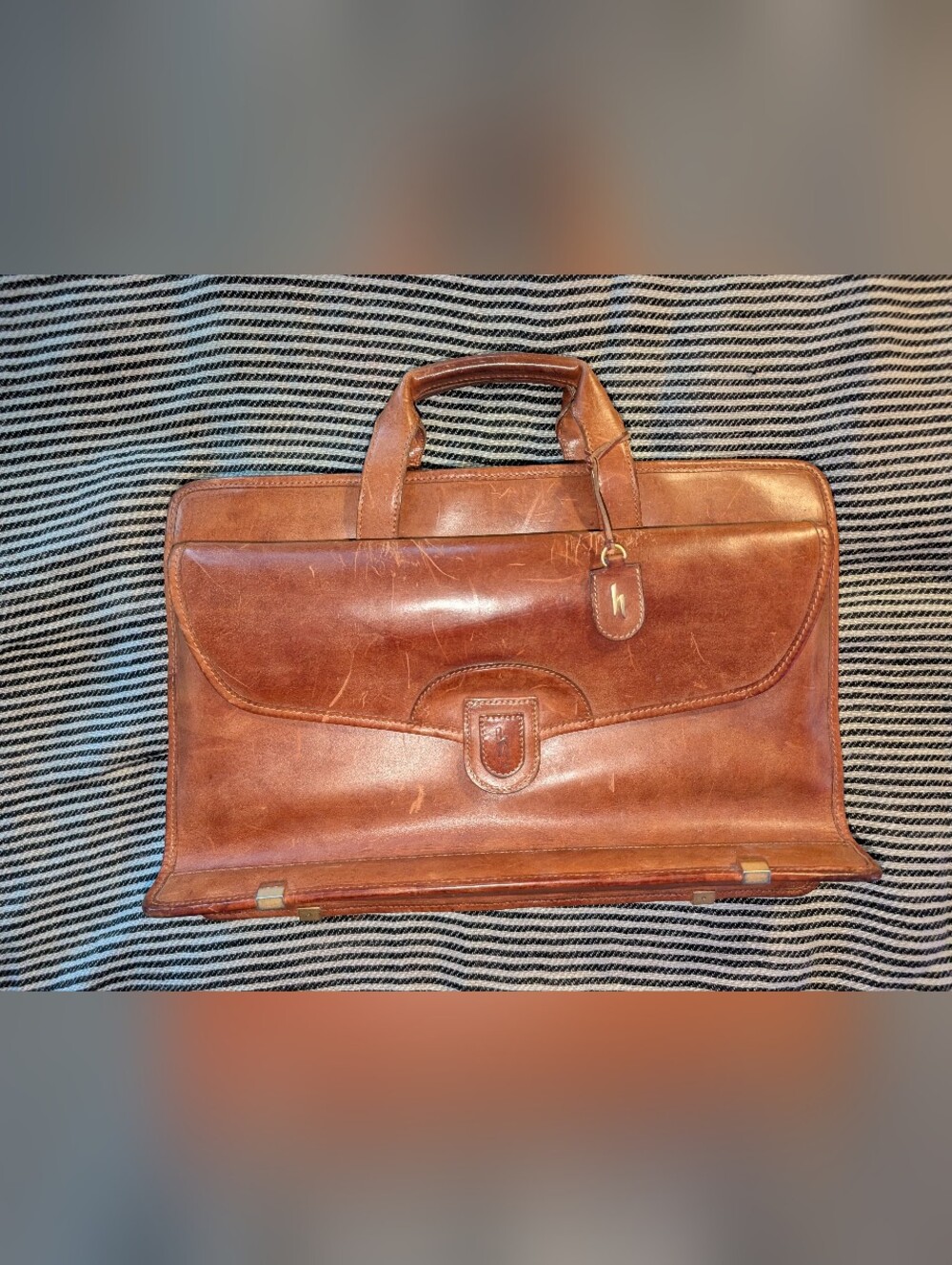Vintage Hartmann by Lombardo Leather Briefcase Attache Bag Brown Satchel Patina